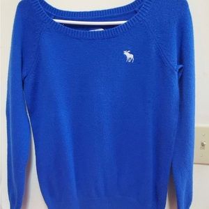 Abercrombie and Fitch boatneck logo sweater (Cobalt Blue)